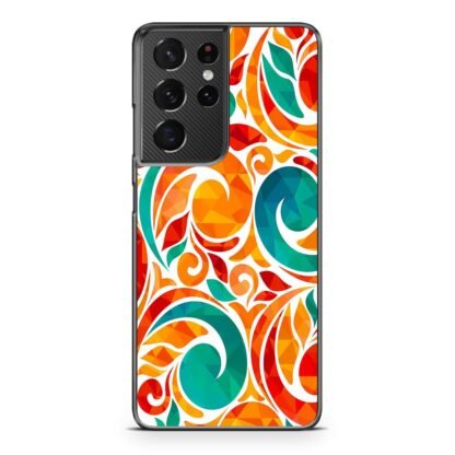 Abstarct Swirl Bloom Orange Flower Samsung Galaxy S21 / S21 Plus / S21 Ultra / S21 FE Case