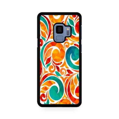 Abstarct Swirl Bloom Orange Flower Samsung Galaxy S9 / S9 Plus Case