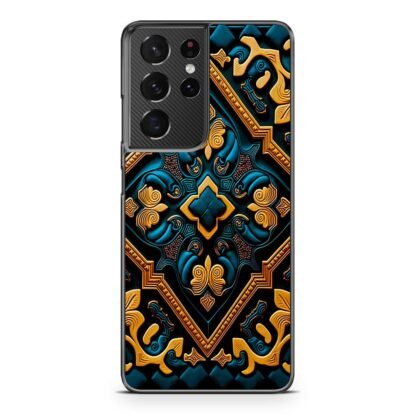 Abstract Celtic Art Blue Gold Samsung Galaxy S21 / S21 Plus / S21 Ultra / S21 FE Case