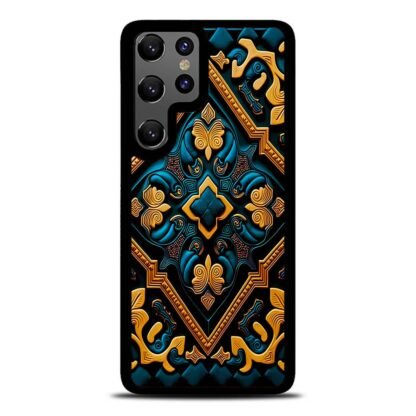 Abstract Celtic Art Blue Gold Samsung Galaxy S23 / S23 Plus / S23 Ultra / S23 FE Case