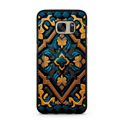 Abstract Celtic Art Blue Gold Samsung Galaxy S7 / S7 Edge Case