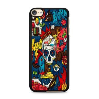 Abstract Crown Skull Doodle iPod Touch 6 / 7 Case
