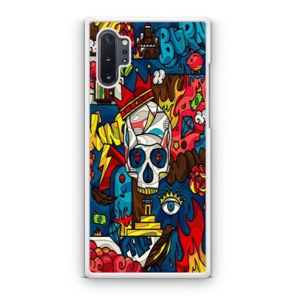 Abstract Crown Skull Doodle Samsung Galaxy Note 10 / Note 10 Plus Case - Image 2