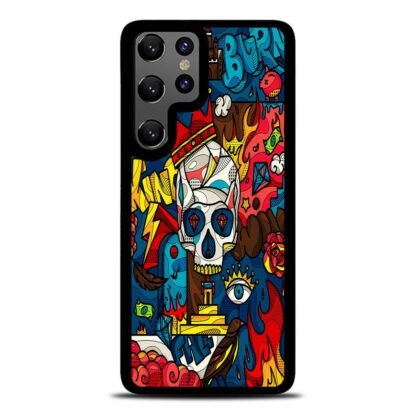 Abstract Crown Skull Doodle Samsung Galaxy S25 / S25 Plus / S25 Ultra Case