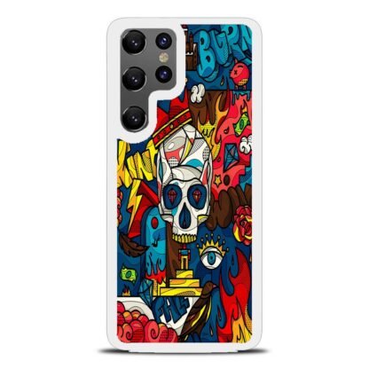 Abstract Crown Skull Doodle Samsung Galaxy S25 / S25 Plus / S25 Ultra Case - Image 2