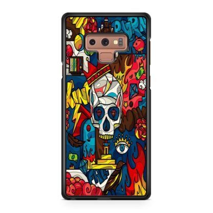Abstract Crown Skull Doodle Samsung Galaxy Note 9 Case