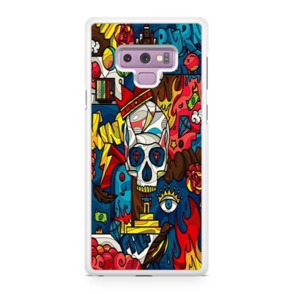 Abstract Crown Skull Doodle Samsung Galaxy Note 9 Case - Image 2