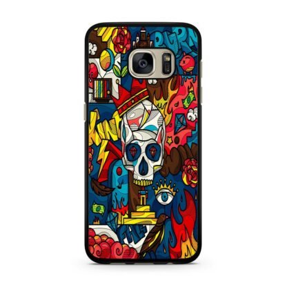 Abstract Crown Skull Doodle Samsung Galaxy S7 / S7 Edge Case