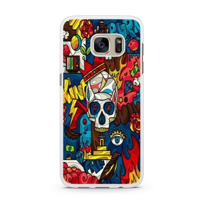 Abstract Crown Skull Doodle Samsung Galaxy S7 / S7 Edge Case - Image 2
