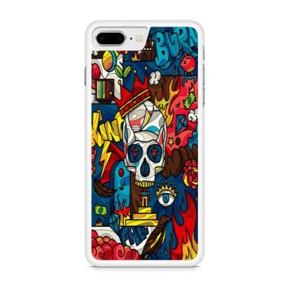 Abstract Crown Skull Doodle iPhone 7 Plus / 8 Plus Case - Image 2