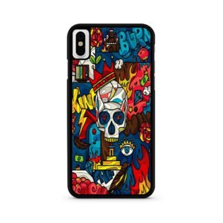 Abstract Crown Skull Doodle iPhone X / XR / XS / XS Max Case