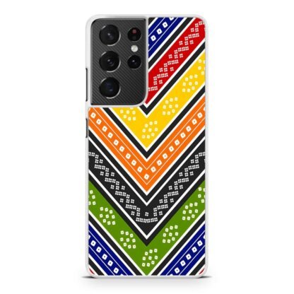 Abstract Oriental Colorful Textile Pattern Samsung Galaxy S21 / S21 Plus / S21 Ultra / S21 FE Case - Image 2