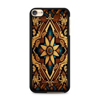 Abstract Tribal Brown Flower iPod Touch 6 / 7 Case
