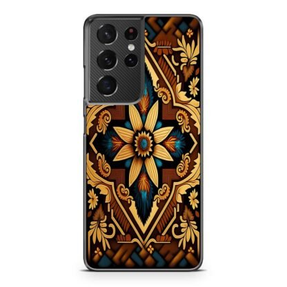 Abstract Tribal Brown Flower Samsung Galaxy S21 / S21 Plus / S21 Ultra / S21 FE Case