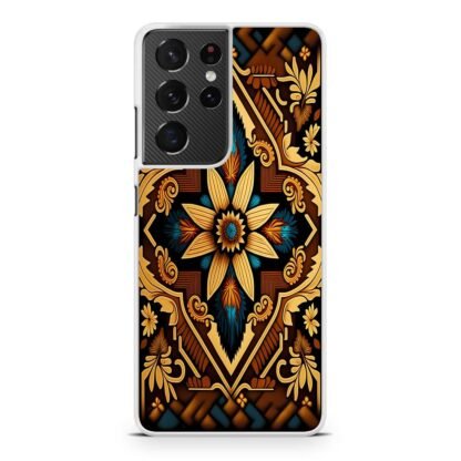 Abstract Tribal Brown Flower Samsung Galaxy S21 / S21 Plus / S21 Ultra / S21 FE Case - Image 2