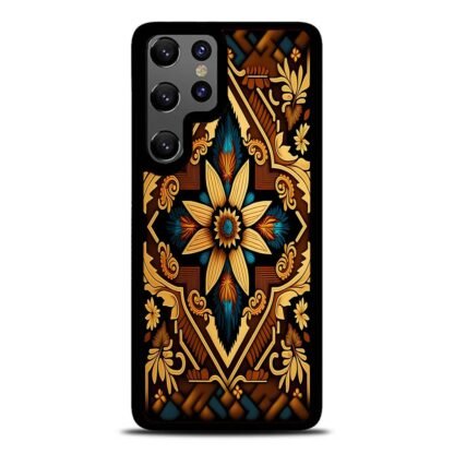 Abstract Tribal Brown Flower Samsung Galaxy S25 / S25 Plus / S25 Ultra Case