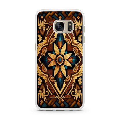 Abstract Tribal Brown Flower Samsung Galaxy S7 / S7 Edge Case - Image 2