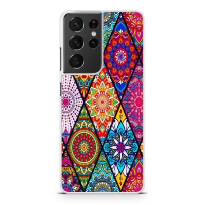 Abstract Tribal Flower Collage Samsung Galaxy S21 / S21 Plus / S21 Ultra / S21 FE Case - Image 2