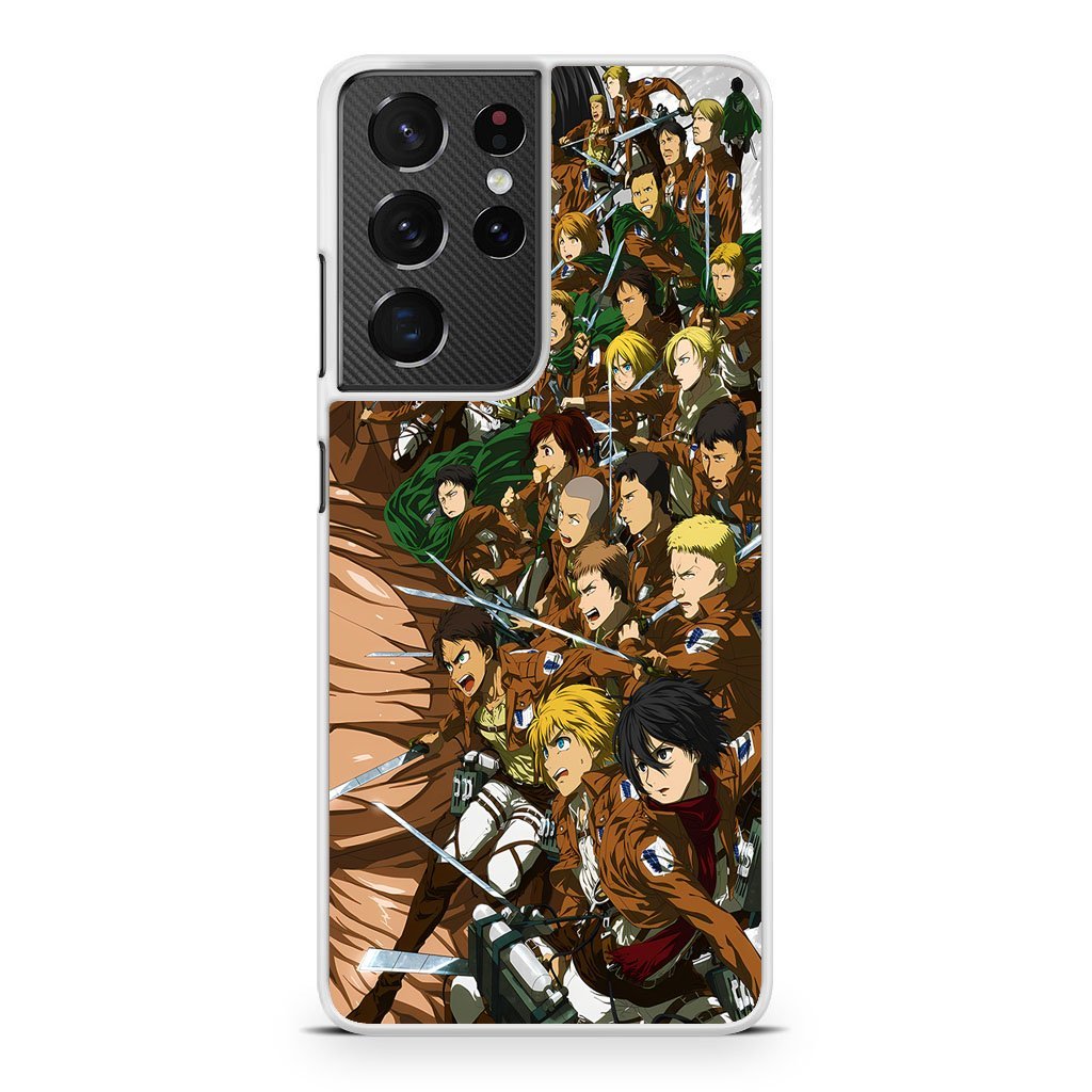 Attack On Titan All Characters Cover Samsung Galaxy S21 / S21 Plus / S21 Ultra / S21 FE Case - Image 2