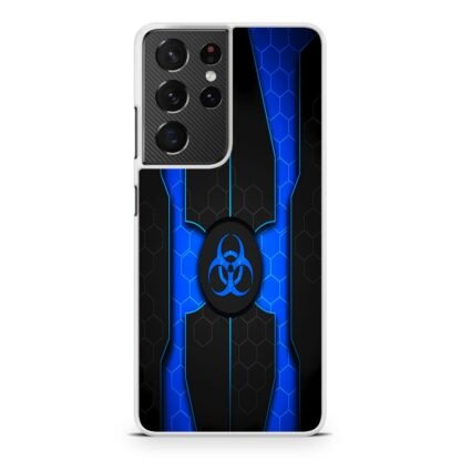 Biohazard Blue Pattern Cover Samsung Galaxy S21 / S21 Plus / S21 Ultra / S21 FE Case - Image 2