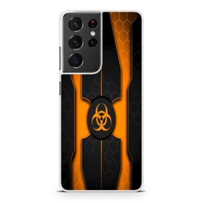 Biohazard Orange Pattern Cover Samsung Galaxy S21 / S21 Plus / S21 Ultra / S21 FE Case - Image 2