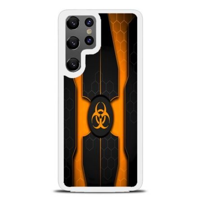 Biohazard Orange Pattern Cover Samsung Galaxy S23 / S23 Plus / S23 Ultra / S23 FE Case - Image 2