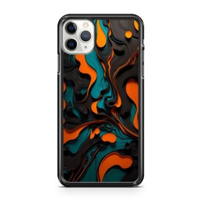 Black Blue Orange Liquid Pattern iPhone 12 / 12 Pro / 12 Pro Max / 12 Mini Case