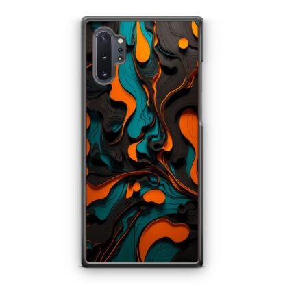 Black Blue Orange Liquid Pattern Samsung Galaxy Note 10 / Note 10 Plus Case