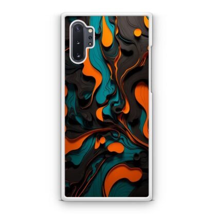 Black Blue Orange Liquid Pattern Samsung Galaxy Note 10 / Note 10 Plus Case - Image 2