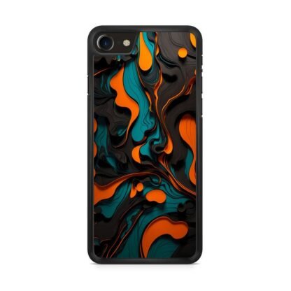 Black Blue Orange Liquid Pattern iPhone 7 / 8 / SE 2020 / SE 2022 Case