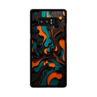 Black Blue Orange Liquid Pattern Samsung Galaxy Note 8 Case