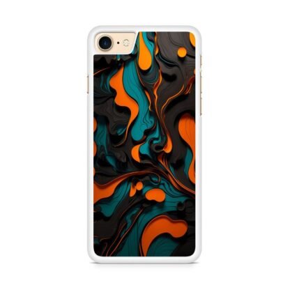 Black Blue Orange Liquid Pattern iPhone 7 / 8 / SE 2020 / SE 2022 Case - Image 2