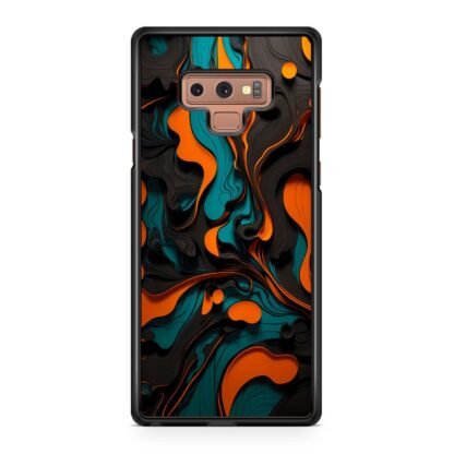 Black Blue Orange Liquid Pattern Samsung Galaxy Note 9 Case