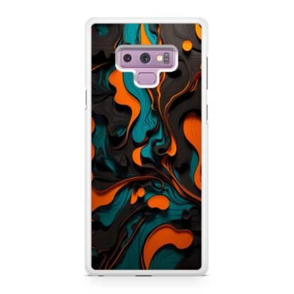 Black Blue Orange Liquid Pattern Samsung Galaxy Note 9 Case - Image 2