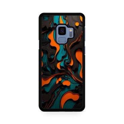 Black Blue Orange Liquid Pattern Samsung Galaxy S9 / S9 Plus Case