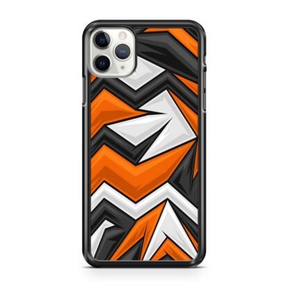 Black Orange Zig Zag Pattern iPhone 12 / 12 Pro / 12 Pro Max / 12 Mini Case