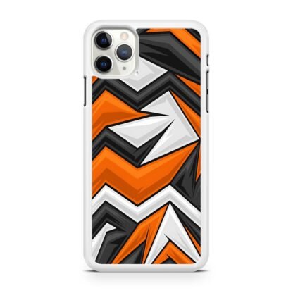 Black Orange Zig Zag Pattern iPhone 12 / 12 Pro / 12 Pro Max / 12 Mini Case - Image 2