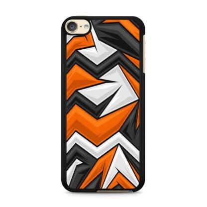 Black Orange Zig Zag Pattern iPod Touch 6 / 7 Case