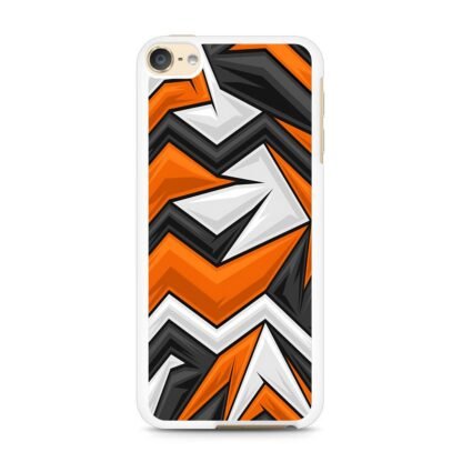 Black Orange Zig Zag Pattern iPod Touch 6 / 7 Case - Image 2