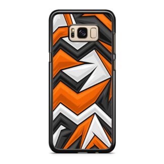 Black Orange Zig Zag Pattern Samsung Galaxy S8 / S8 Plus Case