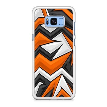 Black Orange Zig Zag Pattern Samsung Galaxy S8 / S8 Plus Case - Image 2