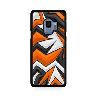 Black Orange Zig Zag Pattern Samsung Galaxy S9 / S9 Plus Case