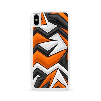 Black Orange Zig Zag Pattern iPhone X / XR / XS / XS Max Case - Image 2