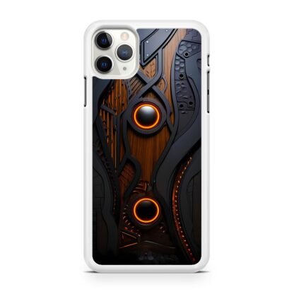 Black Wood Steel Cover iPhone 12 / 12 Pro / 12 Pro Max / 12 Mini Case - Image 2