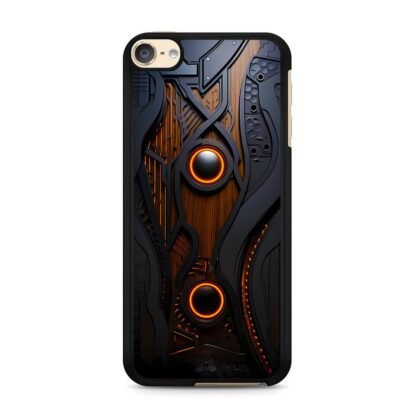 Black Wood Steel Cover iPod Touch 6 / 7 Case