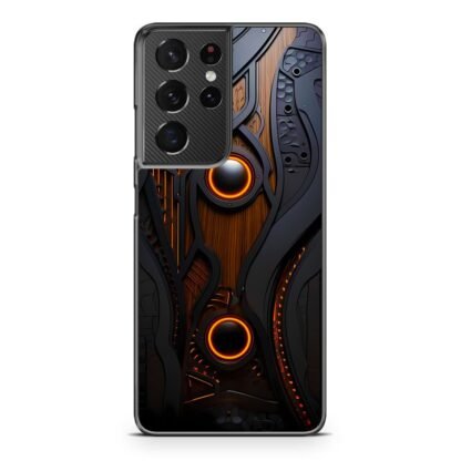 Black Wood Steel Cover Samsung Galaxy S21 / S21 Plus / S21 Ultra / S21 FE Case