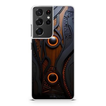 Black Wood Steel Cover Samsung Galaxy S21 / S21 Plus / S21 Ultra / S21 FE Case - Image 2