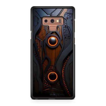 Black Wood Steel Cover Samsung Galaxy Note 9 Case