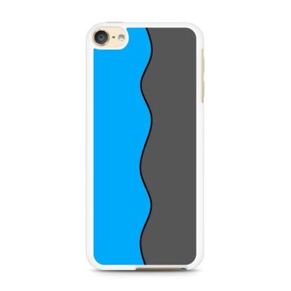 Blue Grey Wave Split iPod Touch 6 / 7 Case - Image 2