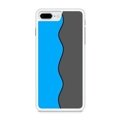 Blue Grey Wave Split iPhone 7 Plus / 8 Plus Case - Image 2